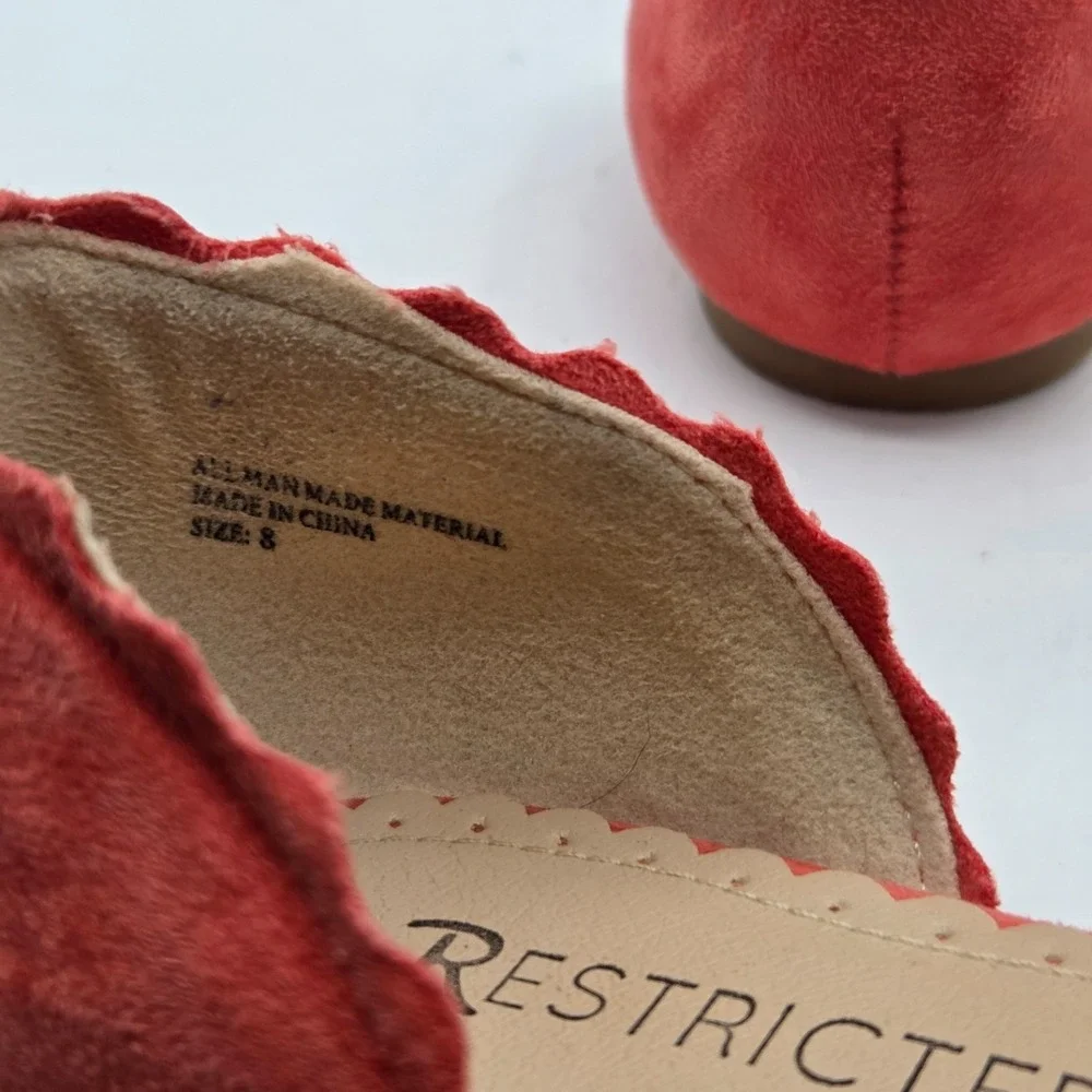 Restricted Coral  D'Orsay Flats Pointed Toe Minimalist Slip‎ On US 8